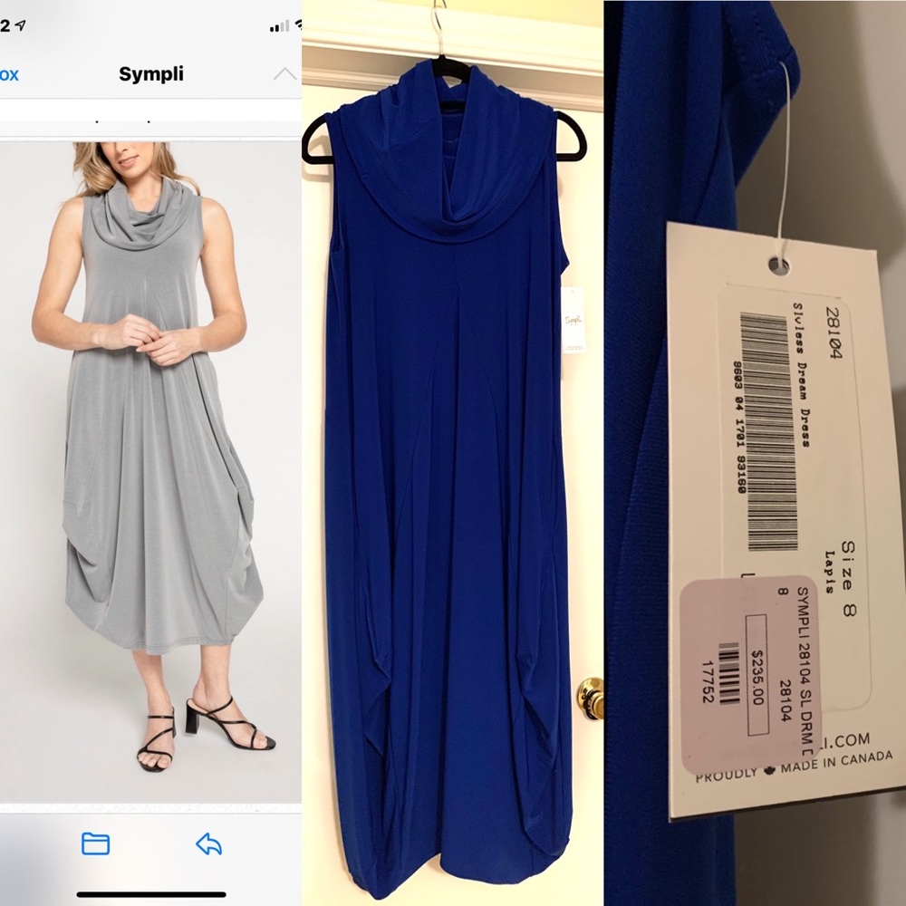 Sympli NWT Dream Dress in Lapis Size 8